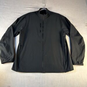 Greg Norman Golf Jacket Mens Large Full Zip Performance Shark Black Mock Collar